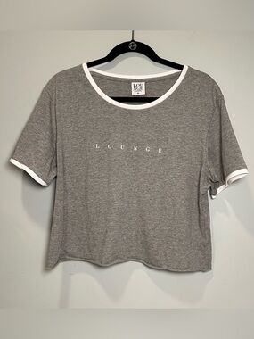 Lounge Apparel Gray Cropped Ringer T-shirt Women’s Size XL